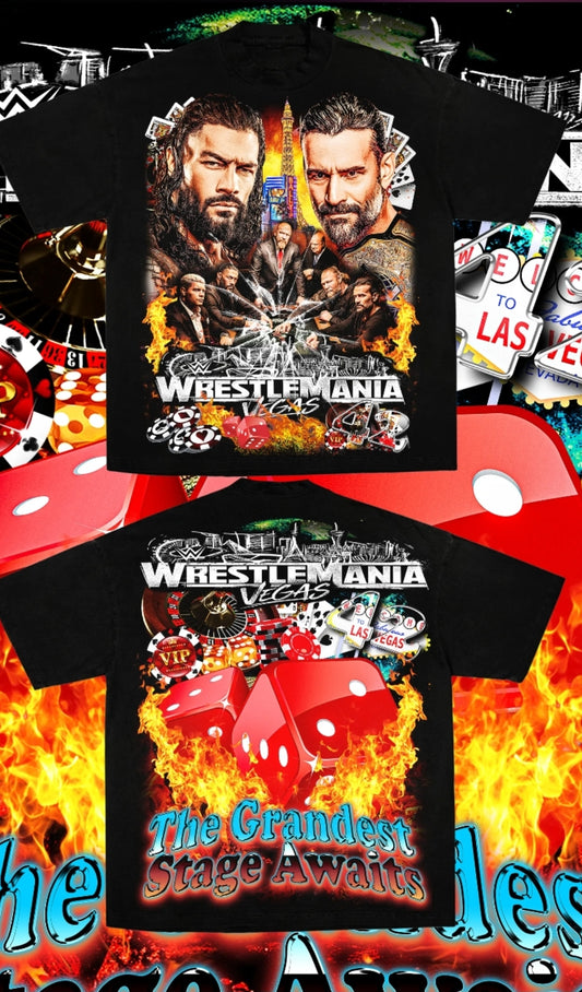 WRESTLEMANIA 42 ON SHAKA HEAVYWEIGHT GARMET DYED T SHIRT (WRESTLING