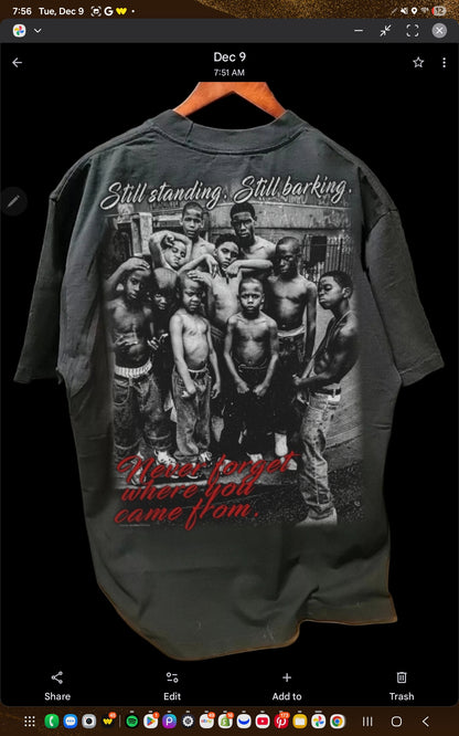 DMX BORN IN THE STRUGGLE SHORT SLEEVE ON SHAKA HEAVY GARMET DYED T SHIRT