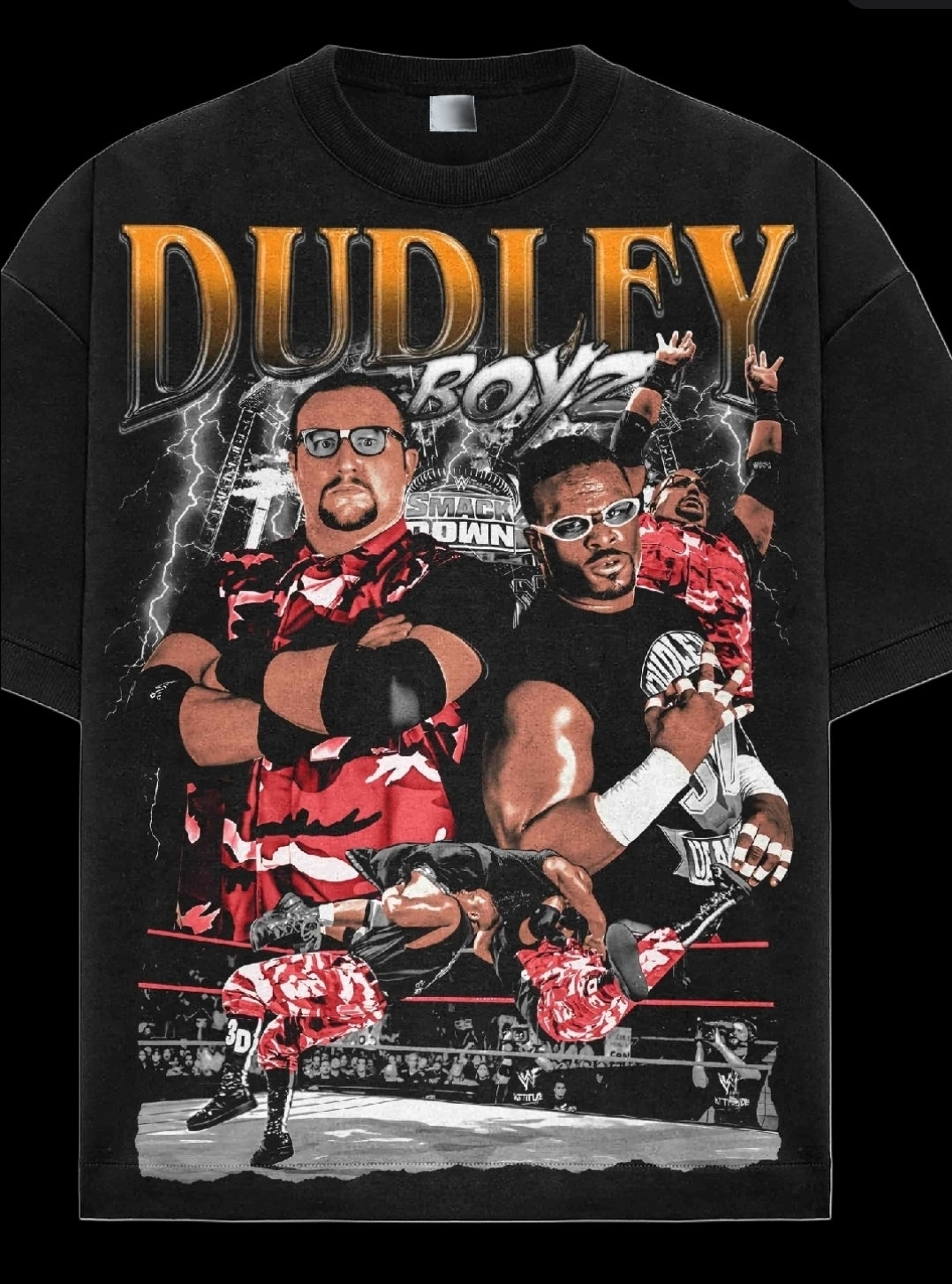 DUDLEY BOYZ ON SHAKA HEAVYWEIGHT GARMET DYED T SHIRT (Wrestling