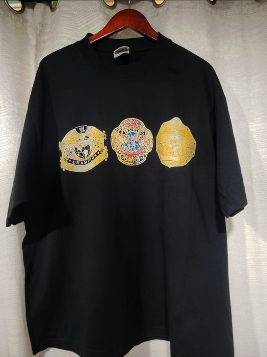 WWE/ECW "I Love Threesomes" ON SHAKA HEAVY GARMET DYED T"WRESTLING (reprint