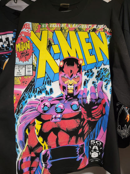 MAGNETO BIG PRINT ON SHAKA HEAVY GARMET DYED T SHIRT