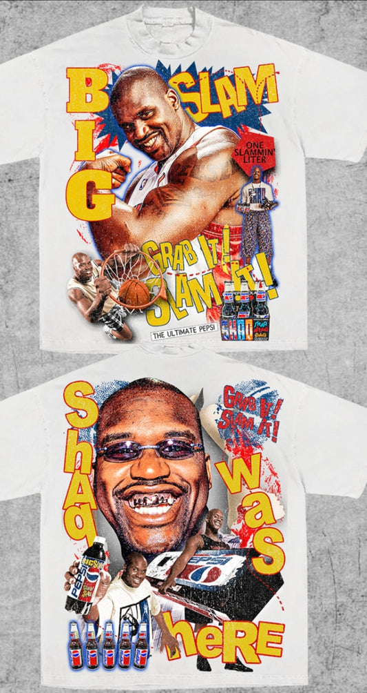 SHAQ PEPSI ON HEAVYWEIGHT GARMET DYED T SHIRT