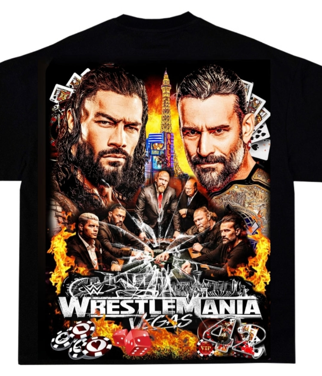 WRESTLEMANIA 42 ON SHAKA HEAVYWEIGHT GARMET DYED T SHIRT (WRESTLING