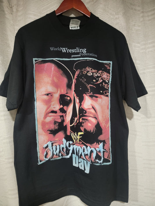 2001 WWF Judgment Day  ON SHAKA HEAVY GARMET DYED T"WRESTLING (reprint