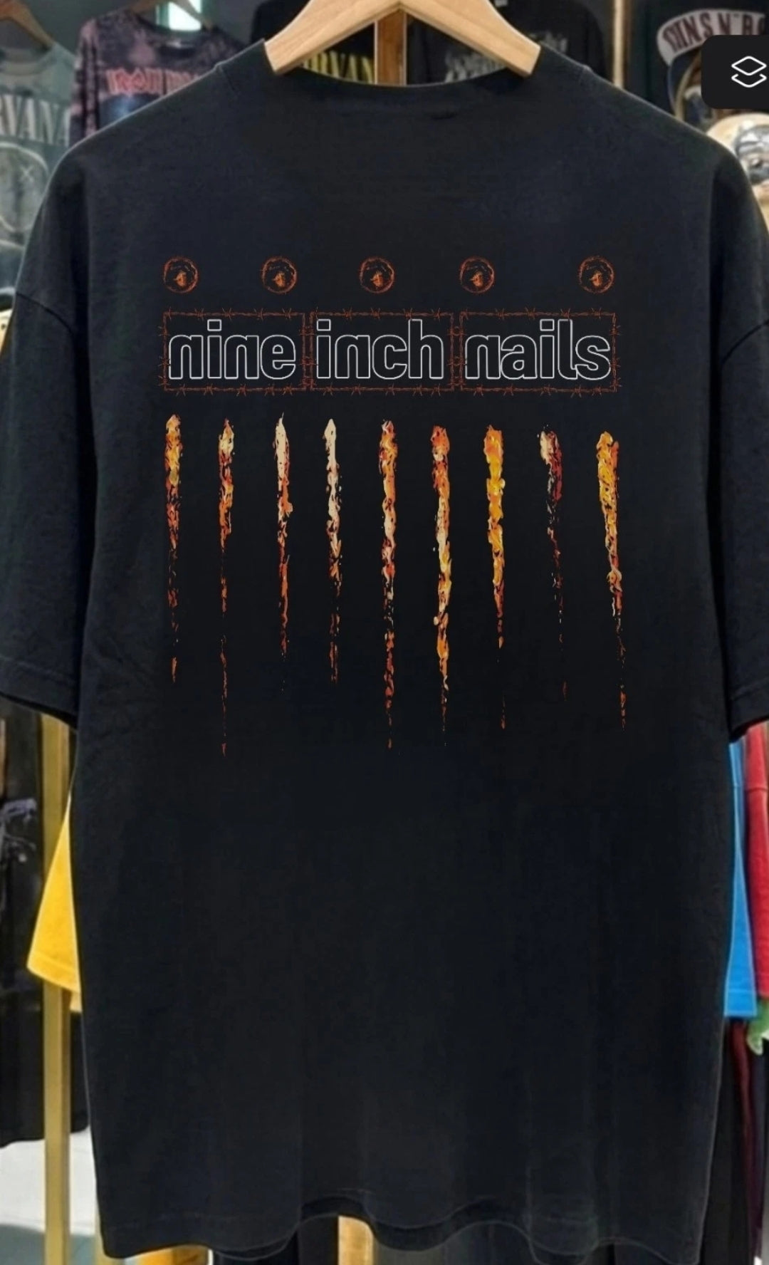 NINE INCH NAILS On SHAKA HEAVYWEIGHT GARMET SHIRT