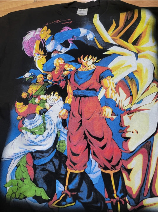 DRAGON BALL Z RETRO 90'S POSTER T BIG PRINT ON SHAKA HEAVY GARMET DYED T SHIRT
