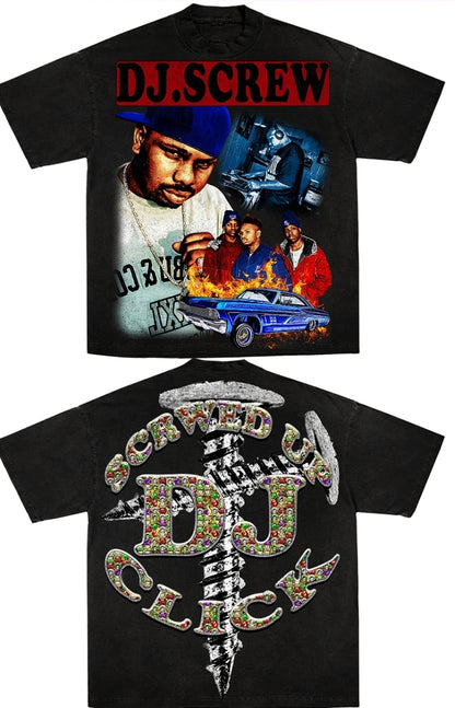DJ SCREW ON SHAKA HEAVYWEIGHT GARMET DYED T SHIRT