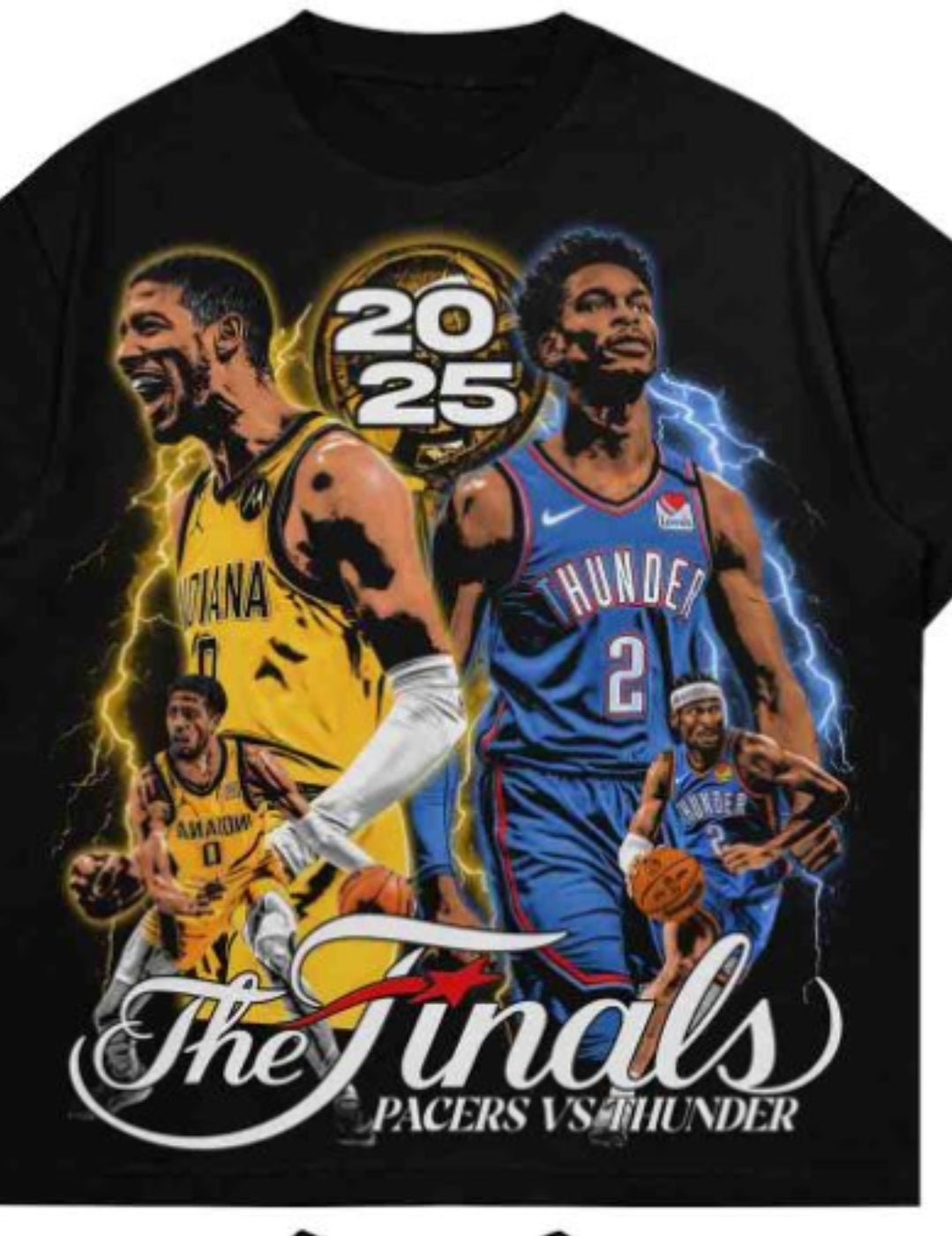 2025 NBA Finals Pacers versus Thunder on Shaka heavyweight garment dyed t-shirt