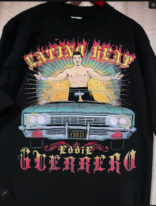 Eddie guerrero  LATINO HEAT ON SHAKA HEAVY GARMET DYED T"WRESTLING