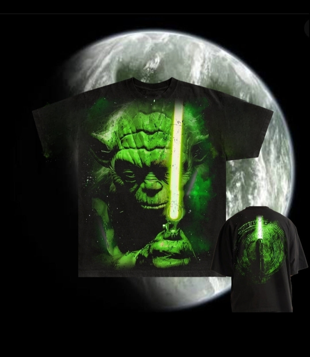YODA  ON SHAKA HEAVYWEIGHT GARMET DYED T SHIRT