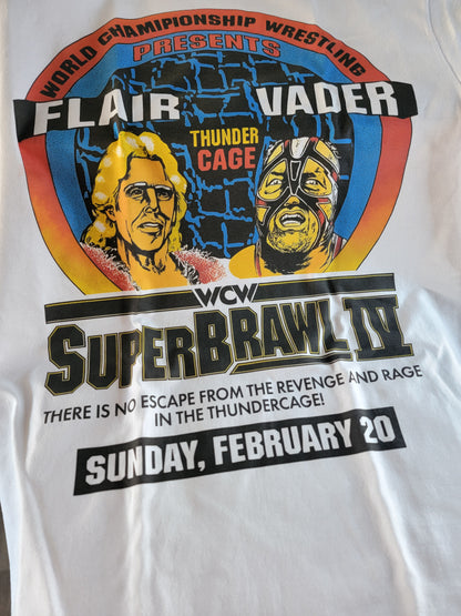 SUPER BRAWL FLAIR VS VADER ON SHAKA HEAVYWEIGHT GARMET DYED T SHIRT (Wrestling