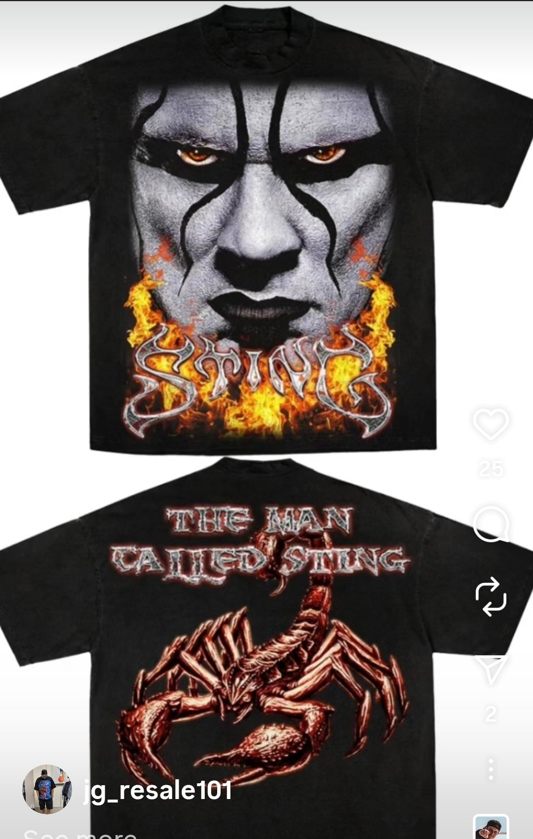 STING  ON SHAKA HEAVYWEIGHT GARMET DYED T SHIRT (Wrestling