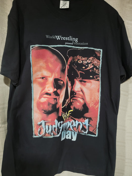 2001 WWF Judgment Day  ON SHAKA HEAVY GARMET DYED T"WRESTLING (reprint