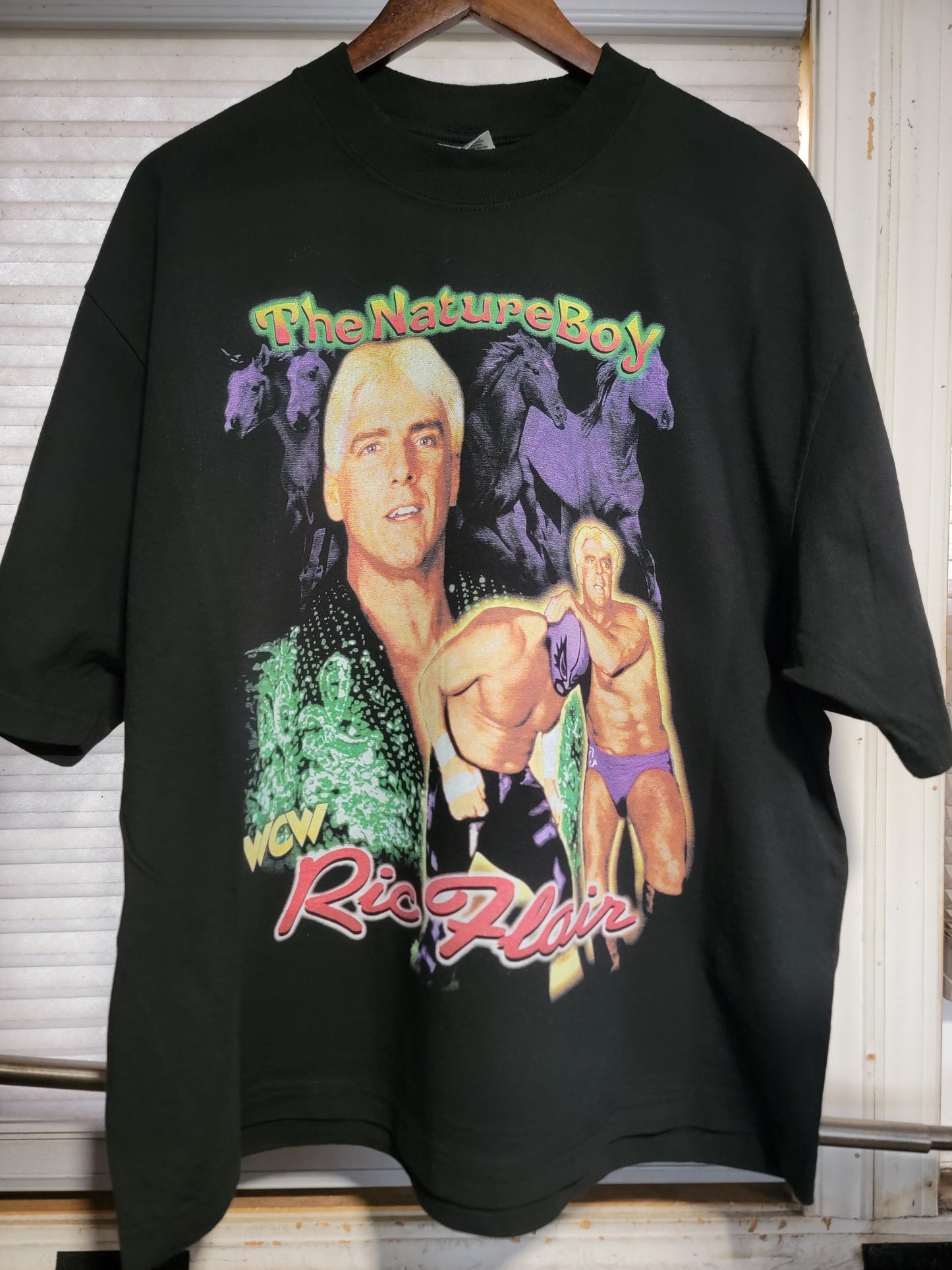Nature Boy Ric Flair ON SHAKA HEAVY GARMET DYED T"WRESTLING