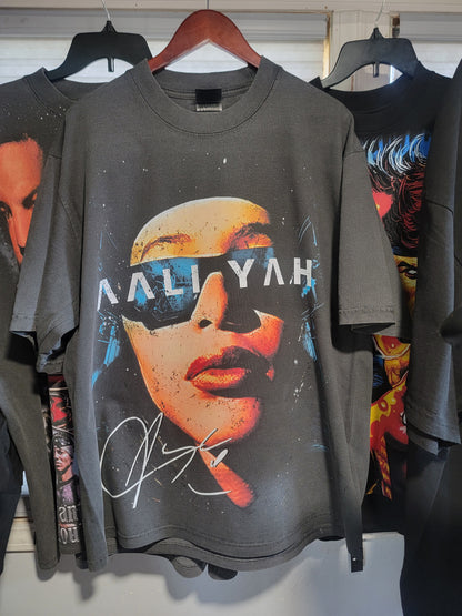 AALIYAH PRINCESS OF R&B ON SHAKA HEAVYWEIGHT GARMET DYED T SHIRT