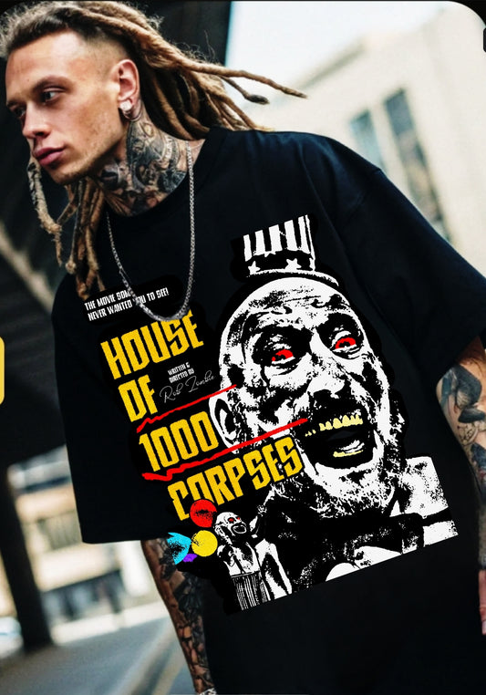 HOUSE OF 1000 CORPSES ON SHAKA HEAVYWEIGHT GARMET DYED T SHIRT "Horror"
