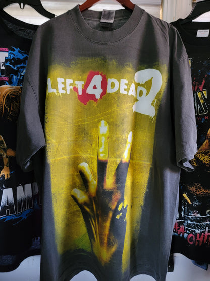 LEFT 4 DEAD 2 ON SHAKA HEAVYWEIGHT GARMET DYED T SHIRT
