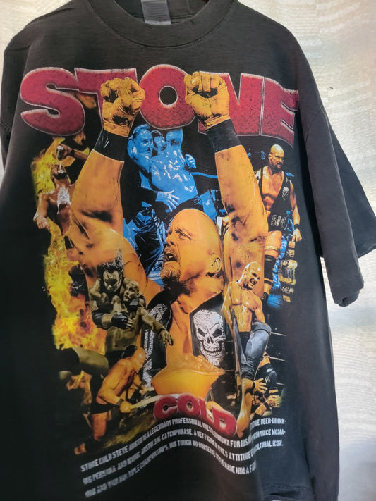 STONE COLD ON SHAKA HEAVYWEIGHT GARMET DYED T SHIRT