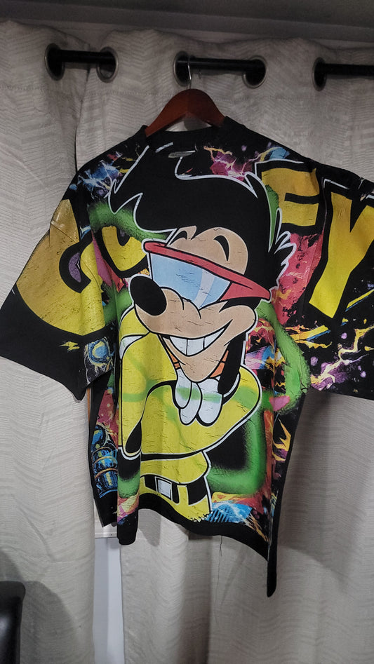 GOOFY POWERLINE AOP (FRONT ONLY)ON SHAKA HEAVYWEIGHT GARMET DYED T SHIRT