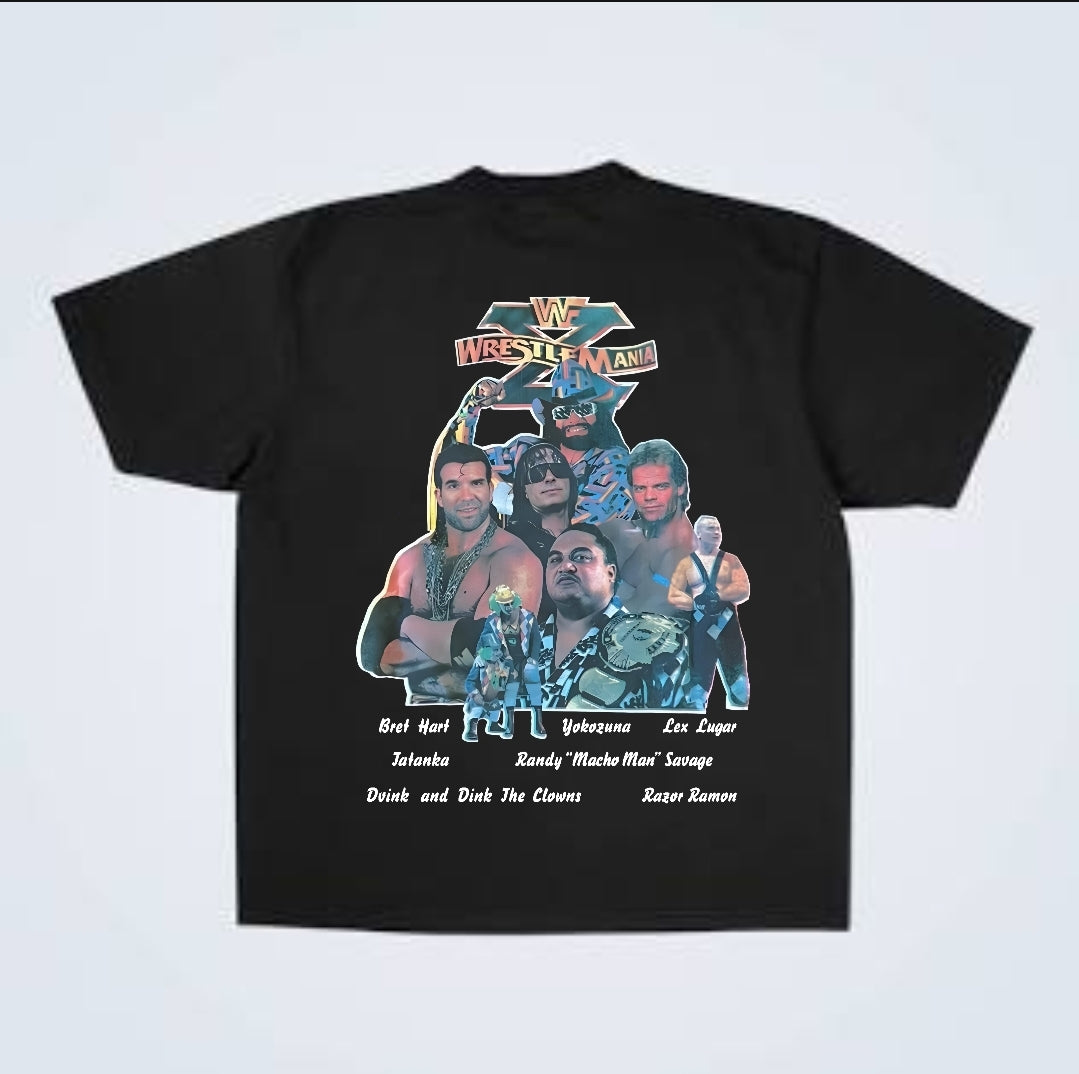 WRESTLEMANIA X MADISON SQUARE GARDEN TWIN TOWERS! 1994 REPRINT ON SHAKA HEAVYWEIGHT GARMET DYED T SHIRT "wrestling