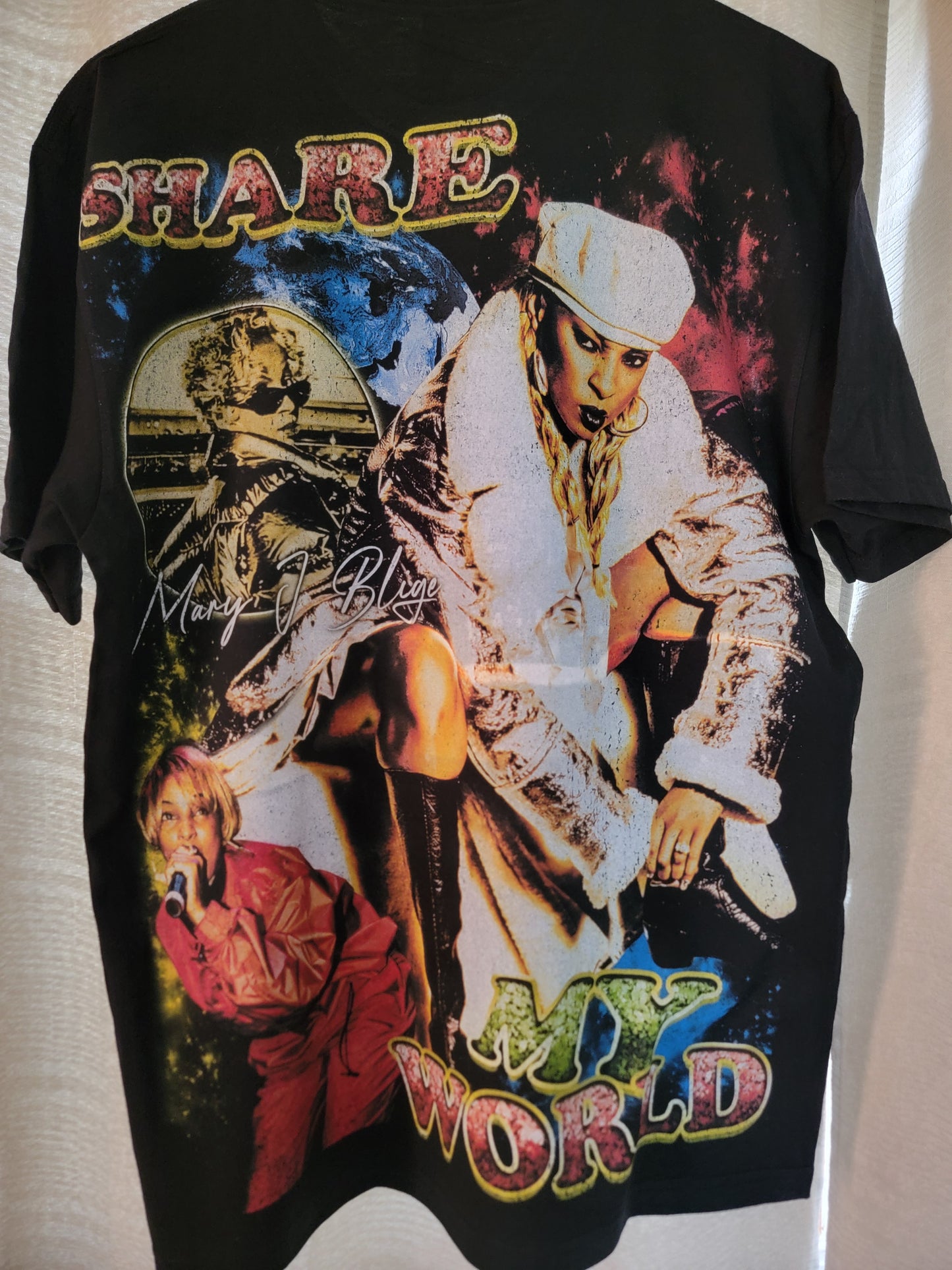 MARY J BLIGE ON SHAKA HEAVYWEIGHTGARMETDYEDT(FRONT & Back PRINT)