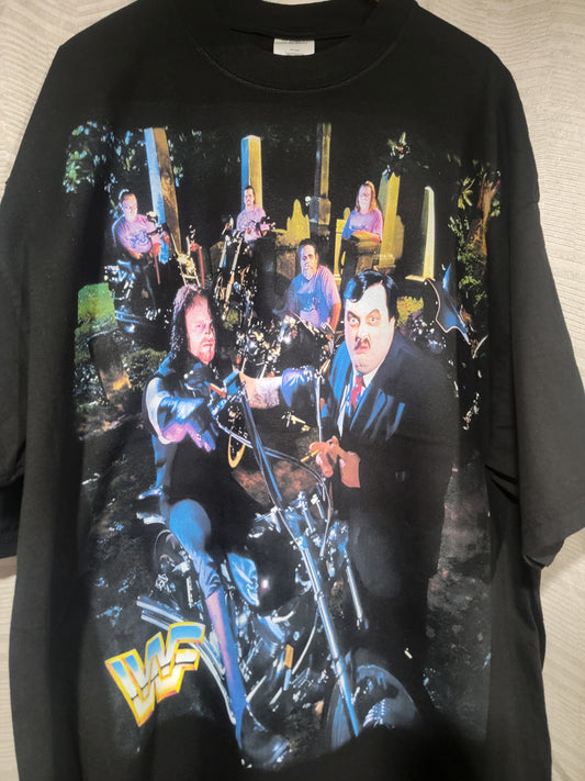 UNDERTAKER ON SHAKA HEAVYWEIGHT GARMET DYED T SHIRT (WRESTLING