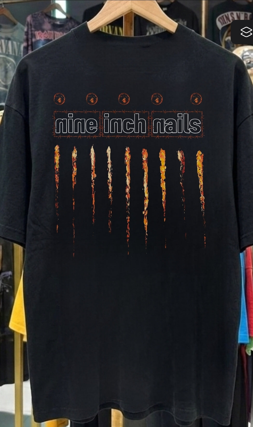 NINE INCH NAILS On SHAKA HEAVYWEIGHT GARMET SHIRT