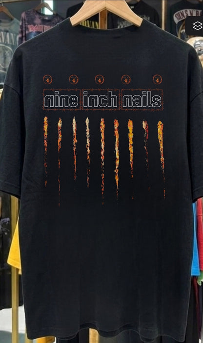 NINE INCH NAILS On SHAKA HEAVYWEIGHT GARMET SHIRT