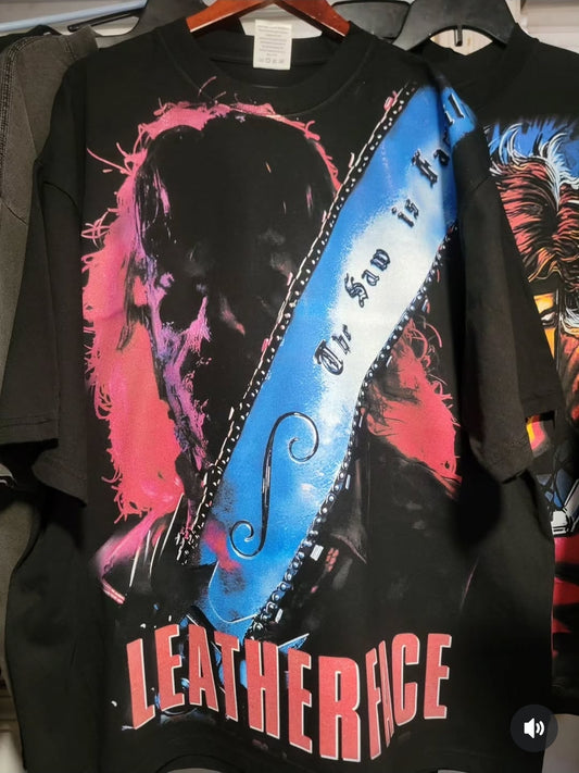 TEXAS CHAINSAW LEATHERFACE ON SHAKA HEAVYWEIGHT GARMET DYED "HORROR"