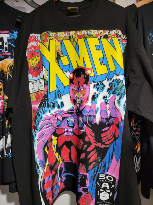 MAGNETO BIG PRINT ON SHAKA HEAVY GARMET DYED T SHIRT