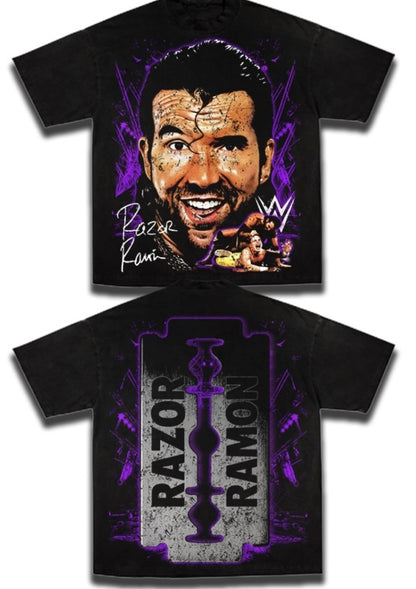 Razor Ramon SHAKA HEAVYWEIGHT GARMET DYED T SHIRT (WRESTLING
