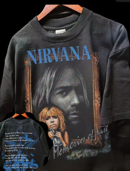 NIRVANA KURT COBAIN ON SHAKA HEAVYWEIGHT GARMET DYED T SHIRT