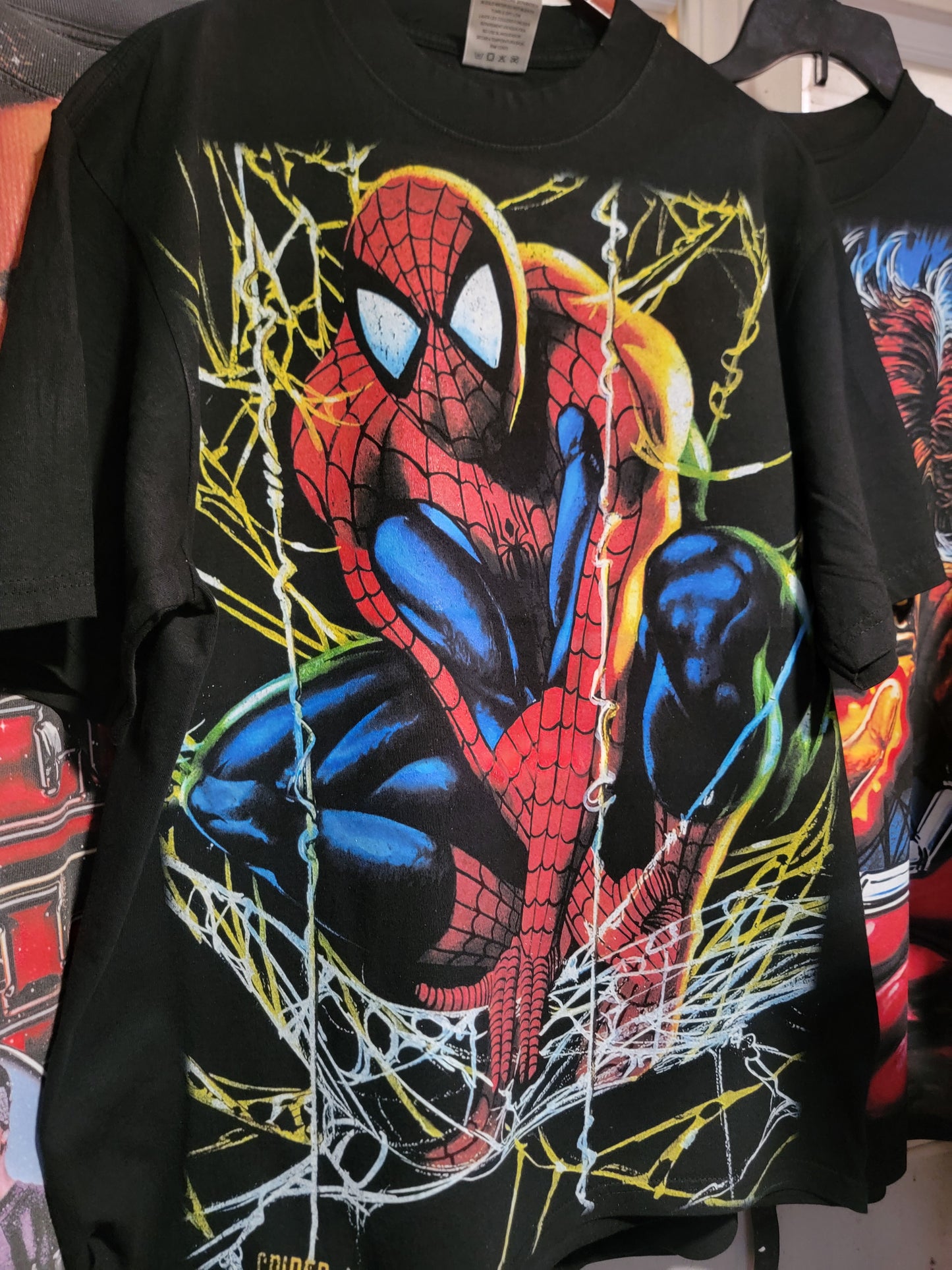 SPIDERMAN ON SHAKA HEAVYWEIGHT GARMET DYED T SHIRT