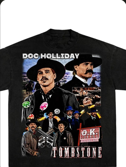 DOC HOLIDAY ON SHAKA HEAVYWEIGHT GARMET DYED T SHIRT MOVIES