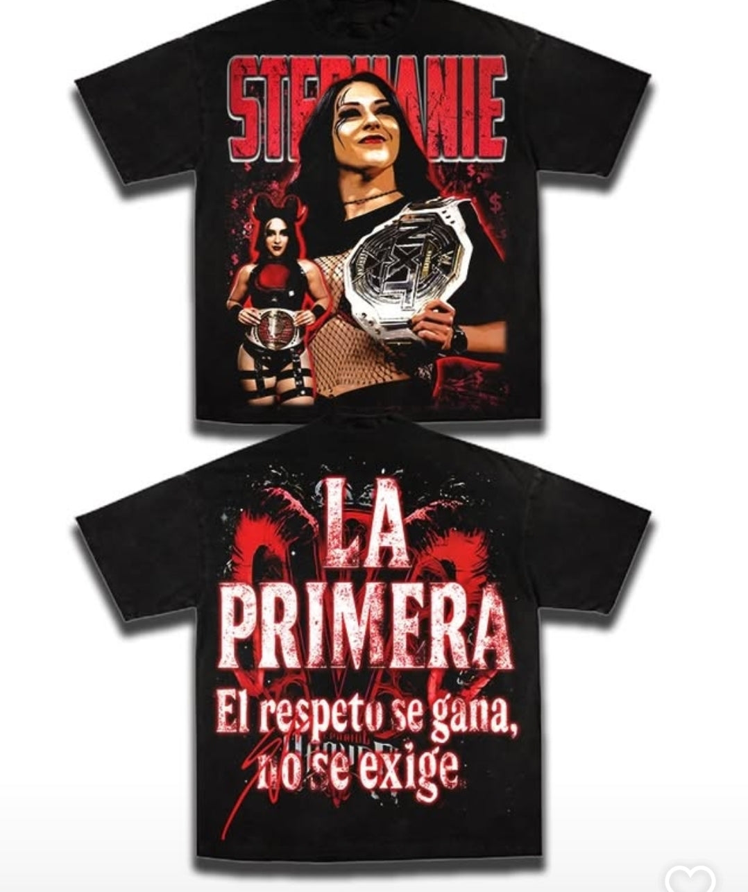 STEPHANIE VAQUER ON SHAKA HEAVYWEIGHT GARMET DYED T SHIRT (WRESTLING