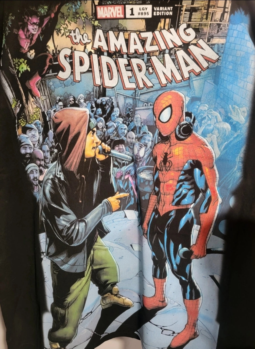 SPIDERMAN vs. EMINEM ON SHAKA HEAVYWEIGHT GARMET DYED T SHIRT