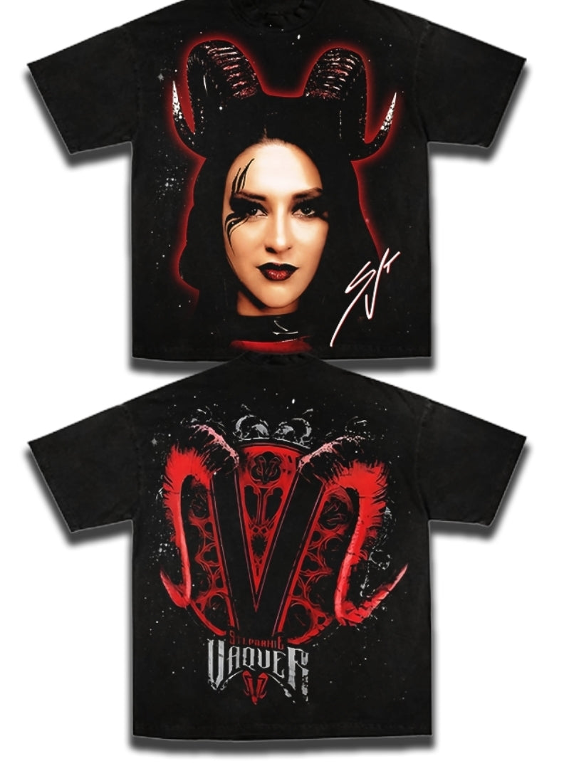 STEPHANIE VAQUER ON SHAKA HEAVYWEIGHT GARMET DYED T SHIRT (WRESTLING