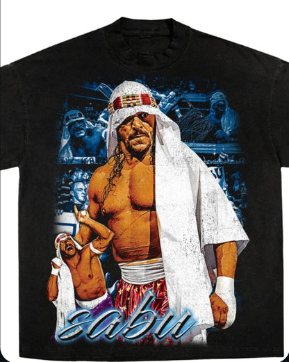SABU THE LEGEND on Shaka heavyweight garment dyed t-shirt wrestling