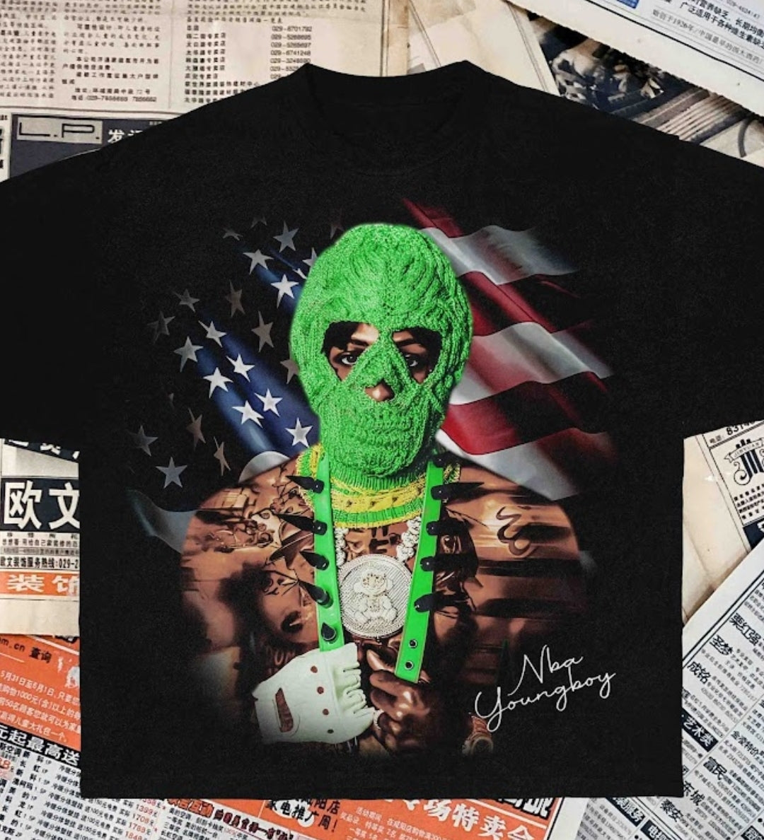 NBA YOUNGBOY ON SHAKA HEAVYWEIGHT GARMET DYED T SHIRT