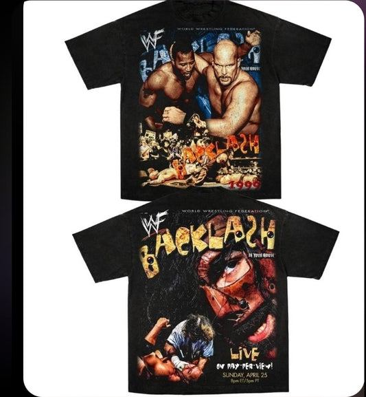 BACKLASH LIVE ON HEAVYWEIGHT GARMET DYED T SHIRT (WRESTLING