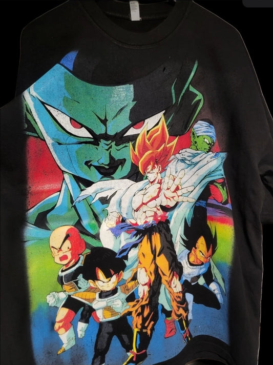 DRAGON BALL Z RETRO T BIG PRINT ON SHAKA HEAVY GARMET DYED T SHIRT