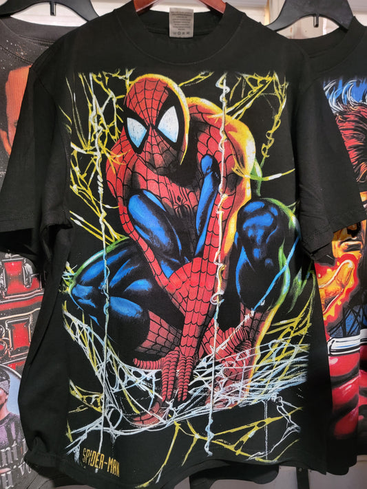 SPIDERMAN ON SHAKA HEAVYWEIGHT GARMET DYED T SHIRT