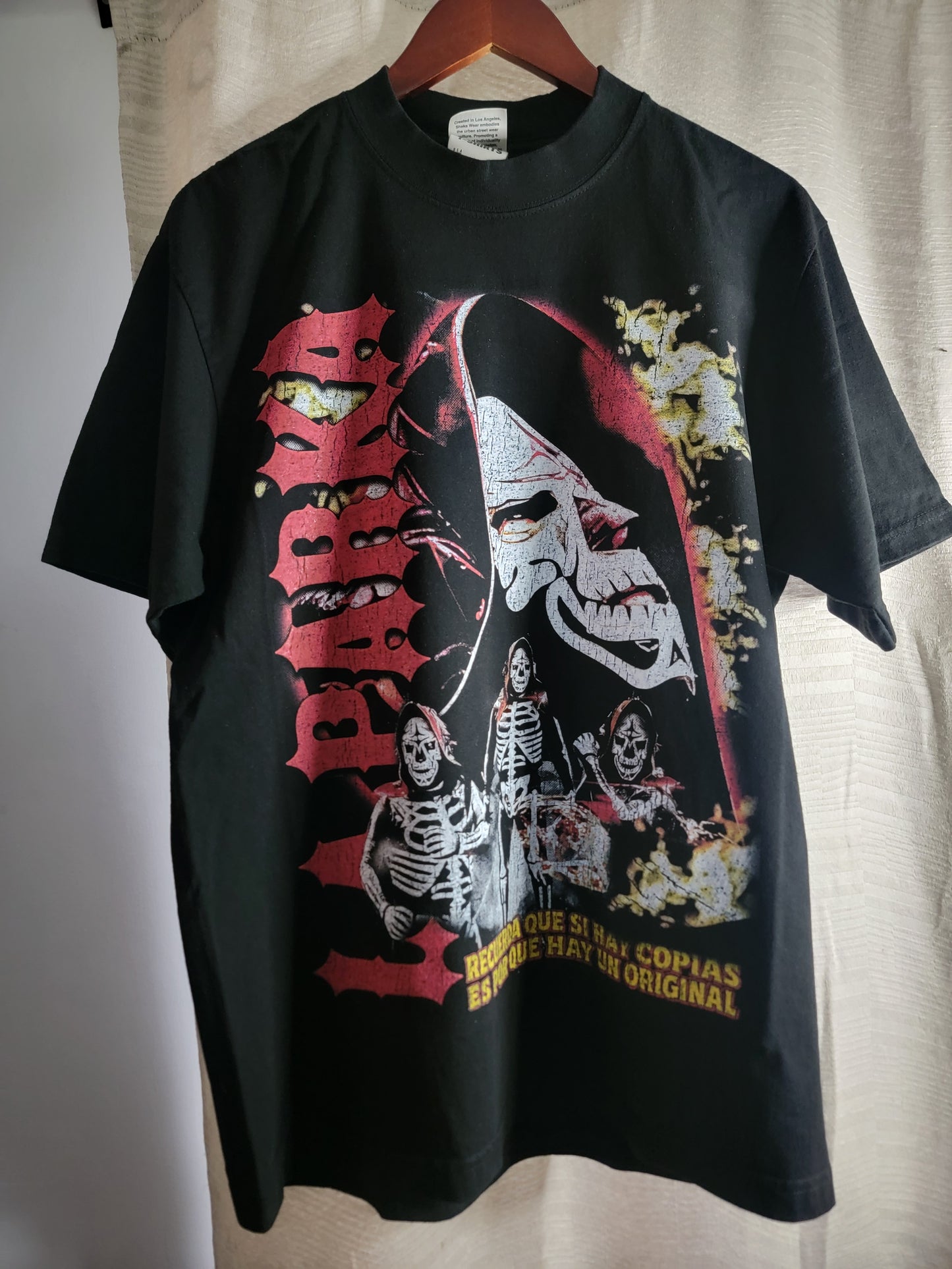 LA PARKA ON SHAKA HEAVYWEIGHT GARMET DYED T SHIRT "WRESTLING