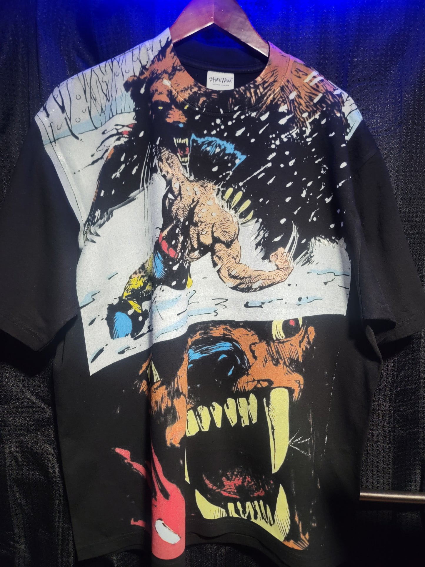 WOLVERINE VS. GRISLY ON SHAKA HEAVY GARMET DYED T