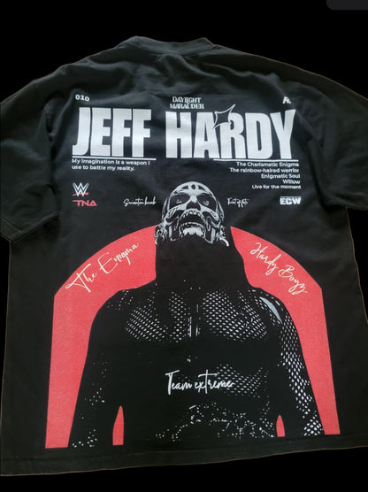 JEFF HARDY ON SHAKA HEAVY GARMET DYED T"WRESTLING