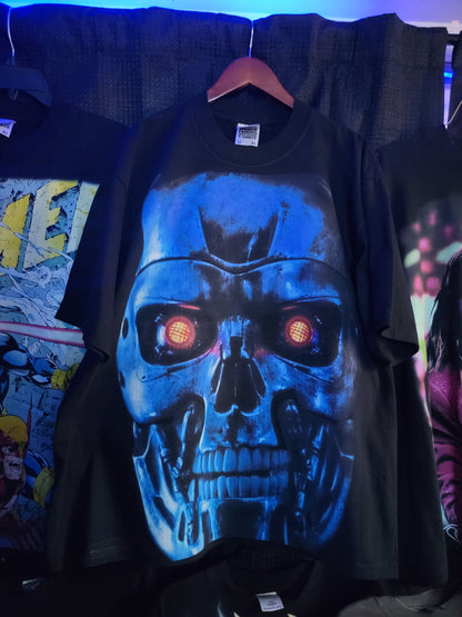 TERMINATOR JUMBO PRINT ON SHAKA HEAVY GARMET DYED T SHIRT "movie"