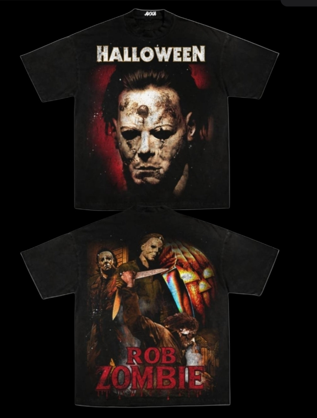 HALLOWEEN ROB ZOMBIE ON SHAKA HEAVYWEIGHT GARMET DYED T SHIRT "HORROR"