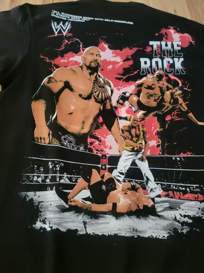THE ROCK ON SHAKA HEAVYWEIGHT GARMET DYED T SHIRT "WRESTLING