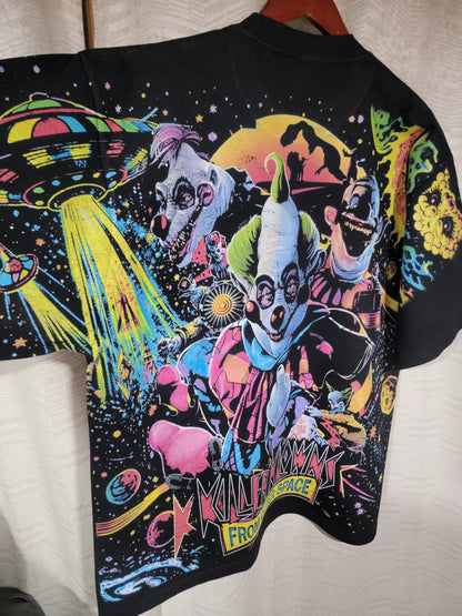 KILLER KLOWNS (FRONT & BACK) AOP ON SHAKA HEAVYWEIGHT GARMET DYED T SHIRT