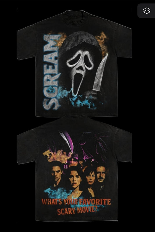 SCREAM ON SHAKA HEAVYWEIGHT GARMET DYED T SHIRT "HORROR